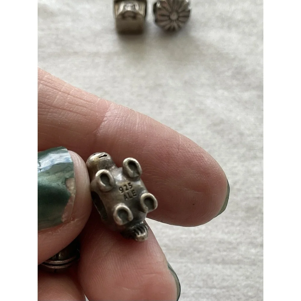 Pandora ALE 925 Sterling Silver Lot Of 4 Charms Football Doghouse Cat